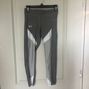 Under Armour Charcoal, silver, and White compression leggings